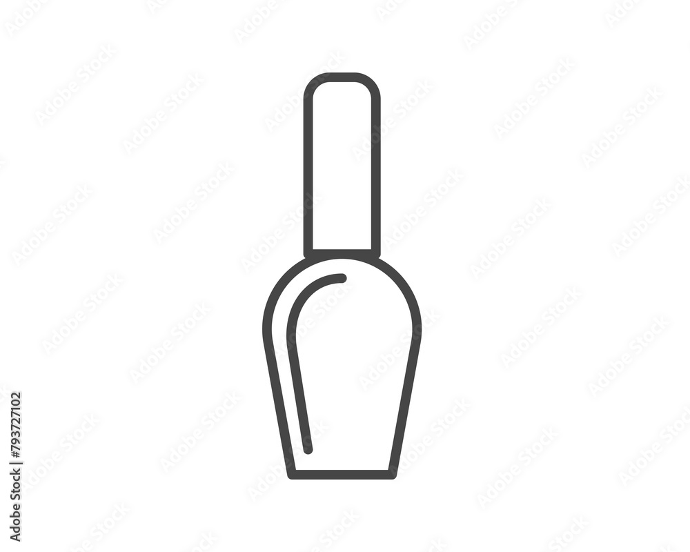 Linear vector graphic icons of beauty in the form of nail polish for manicure and pedicure. Linear vector graphic icons of beauty in the form of nail polish for manicure and pedicure.