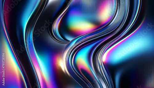 Metallic holographic iridescent gradient wallpaper photo