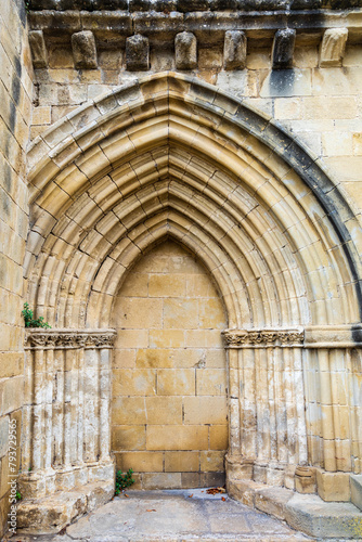 Church portal with an archivolt. Laguardia, Álava, Basque Country, Spain. photo