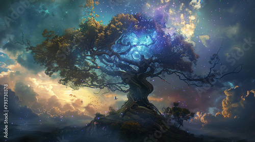 Tree of life fantasy art concept spiritual religion © khan