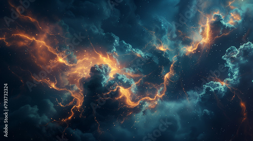 Electric Storm: Thunderous Atmosphere Background © William