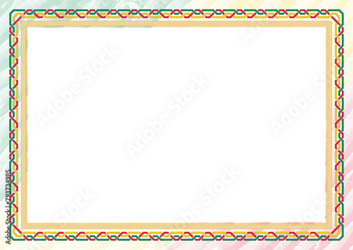 Horizontal frame and border with Benin flag