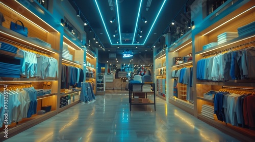 Sleek design in apparel shop creates an inviting atmosphere for trend seekers.