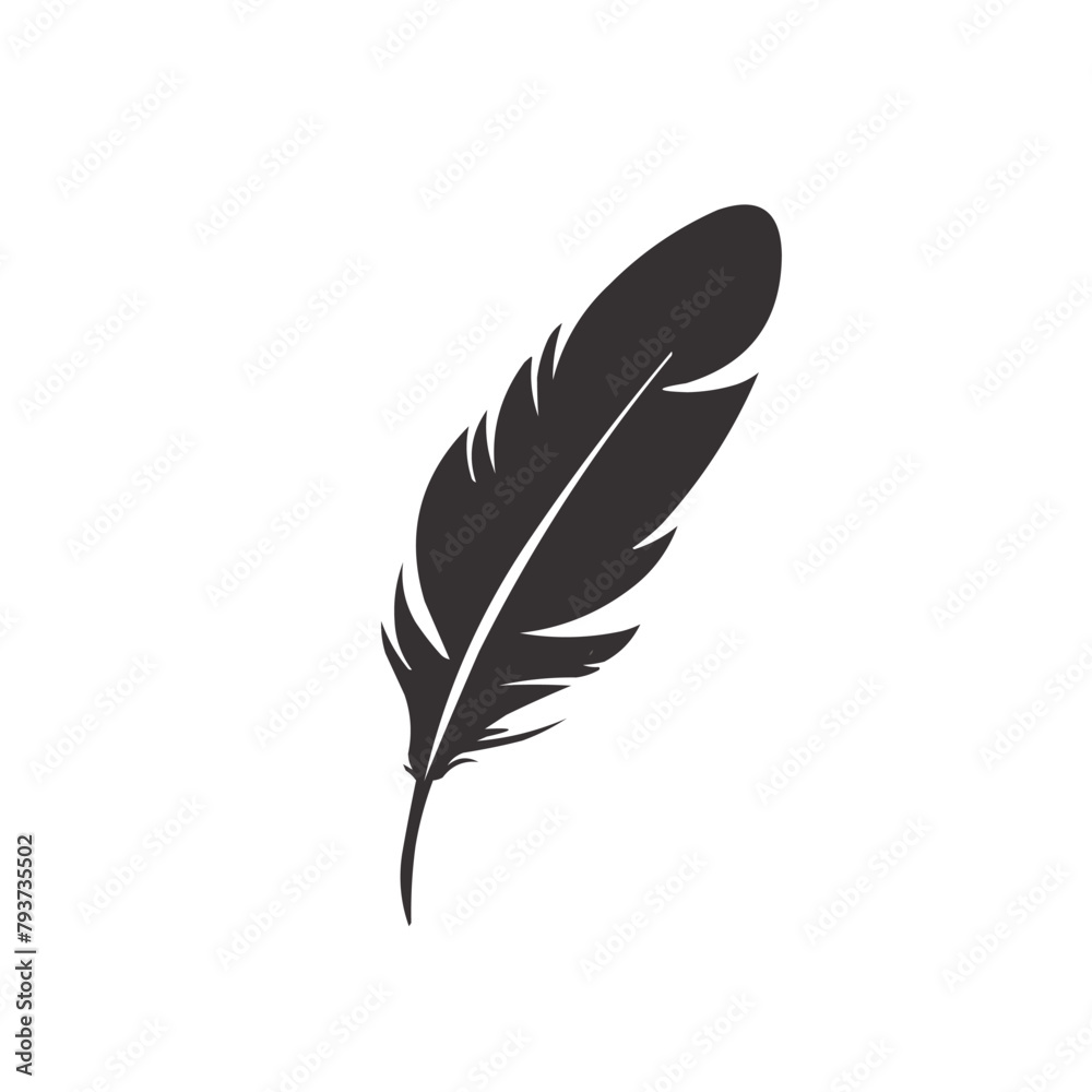 Feather | Minimalist and Simple set of 3 Line White background - Vector illustration Feather | Minimalist and Simple set of 3 Line White background - Vector illustration