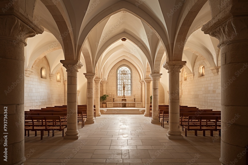 Traditional Abbey Charm: Serene Monastery Interior Designs Focused on Design Elements