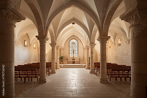 Traditional Abbey Charm: Serene Monastery Interior Designs Focused on Design Elements