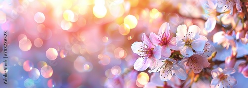 Gorgeous cherry blossom background with bokeh effect in the springtime,