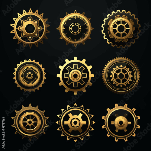 Gear icon vector set. clockwork illustration sign collection. Mechanics symbol.