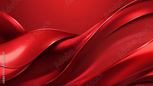 red Chrome Metal Wave Background.Ai generative