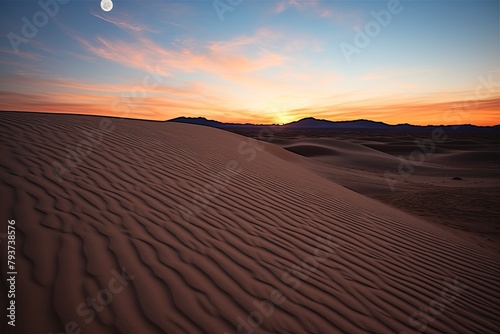 Time-Lapse Full Moon Desert Dune Landscapes at Night