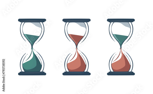 Hourglass | Minimalist and Simple set of 3 Line White background - Vector illustration