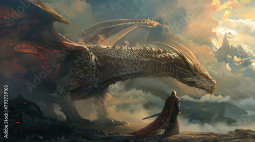 Warrior and a dragon © khan