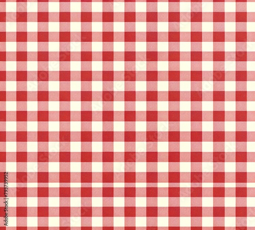 Red and white gingham pattern. Seamless square texture.