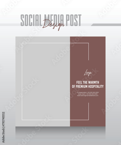 Eid festive hotel and resort social media post or web banner promo template