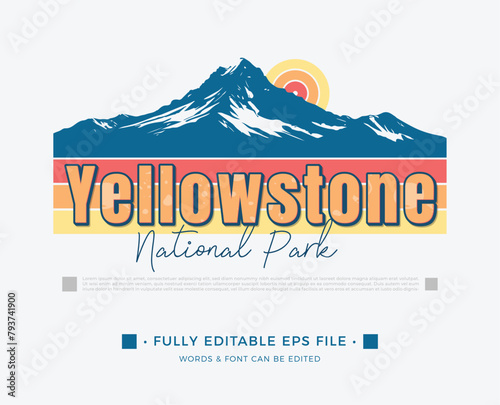 yellowstone national park label design