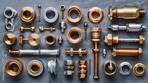 various Brass and metal fittings for plumbing © Danang