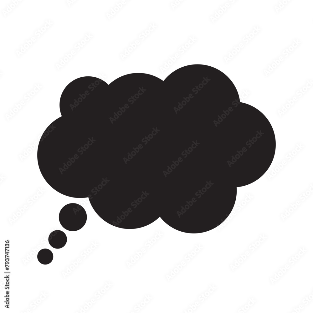 Thought bubble on the white background. Cartoon speech or think bubble. Thought bubble on the white background. Cartoon speech or think bubble.