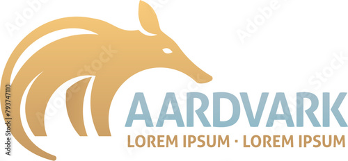 An aardvark animal design illustration mascot design concept photo
