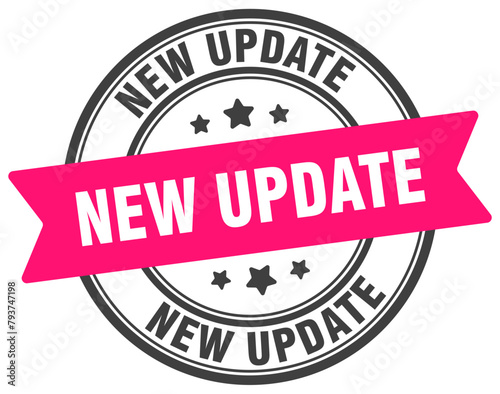 new update stamp. new update label on transparent background. round sign
