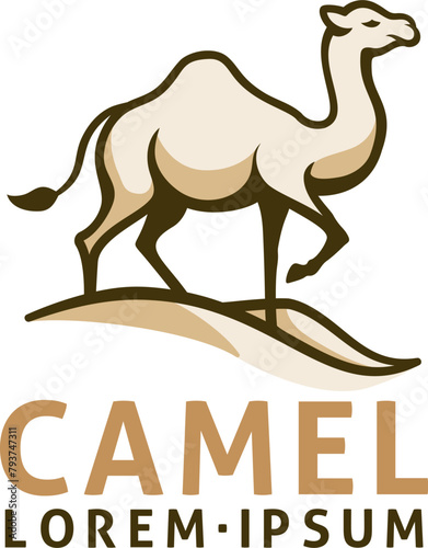 A camel animal design illustration mascot icon concept