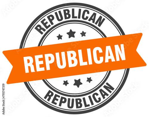 republican stamp. republican label on transparent background. round sign