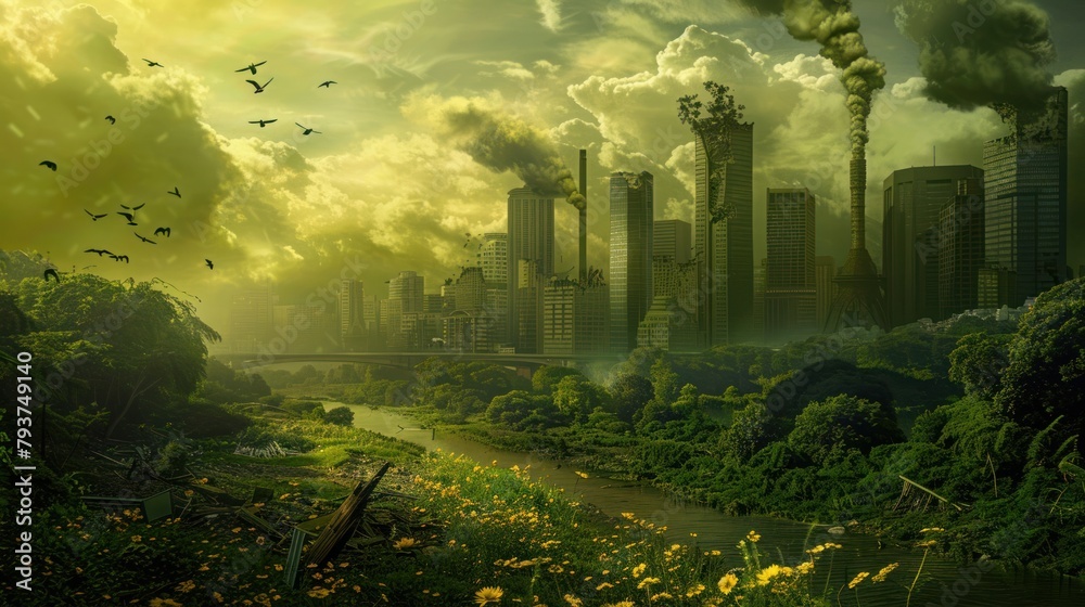 Fototapeta premium illustration real picture of environmental 