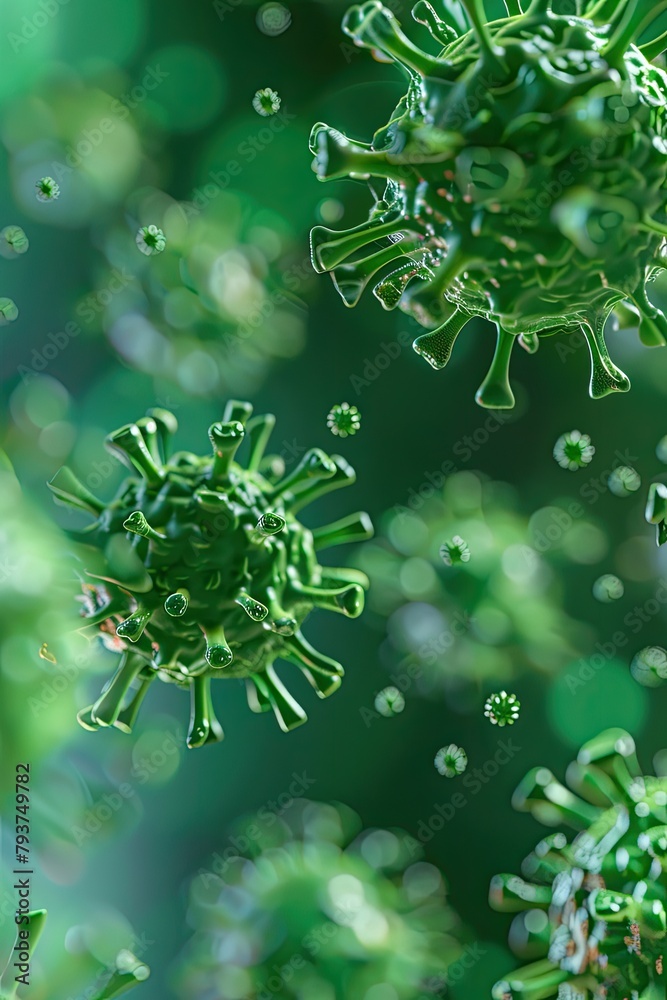 green virus under a microscope green virus under a microscope
