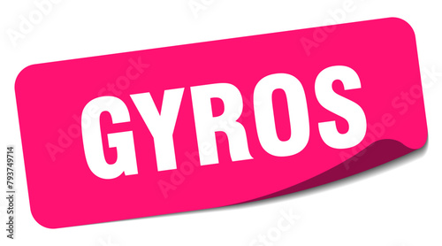 gyros sticker. gyros label