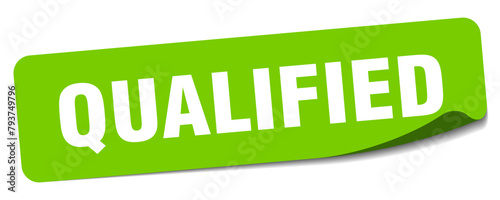 qualified sticker. qualified label