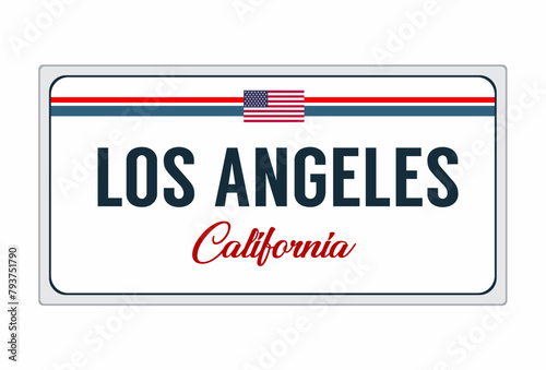 los angeles california with american flag