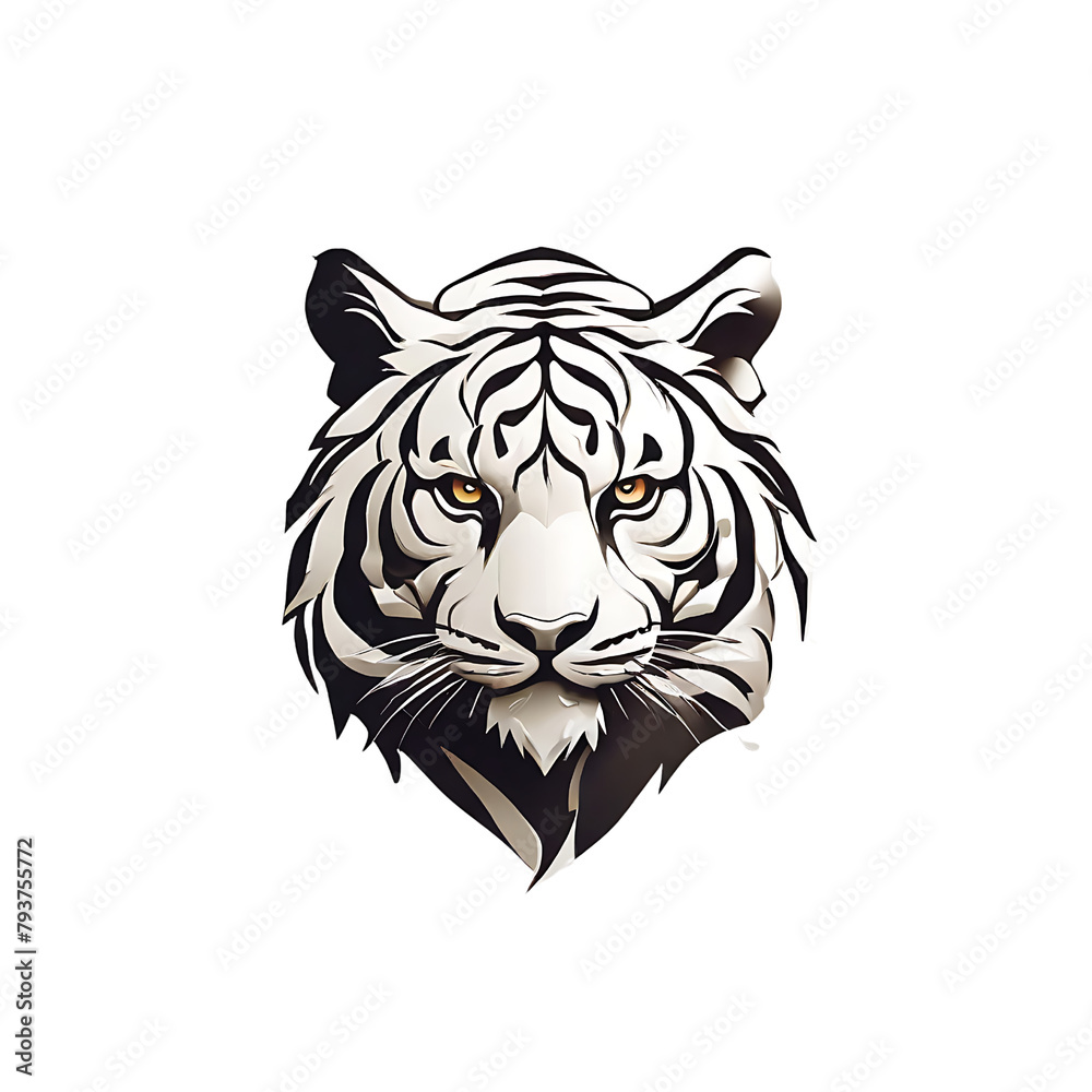 Minimalist Tiger logo, Graphic design
