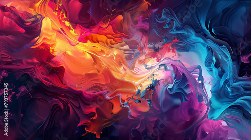 Fluidity in Color  Abstract Vibrant Background