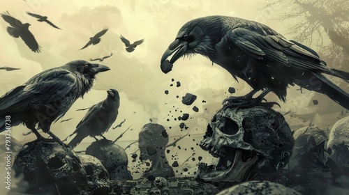 A cunning group of crows have figured out how to drop nuts from high above, cracking open the skulls of unsuspecting zombies to access their unappetizing to crows brains