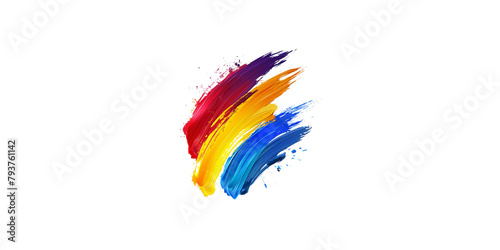 Colorful paint brush stroke vector illustration on a white background.