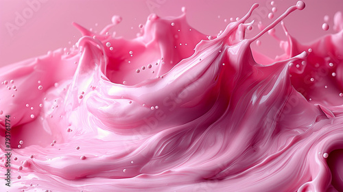Splash of light pink creamy liquid