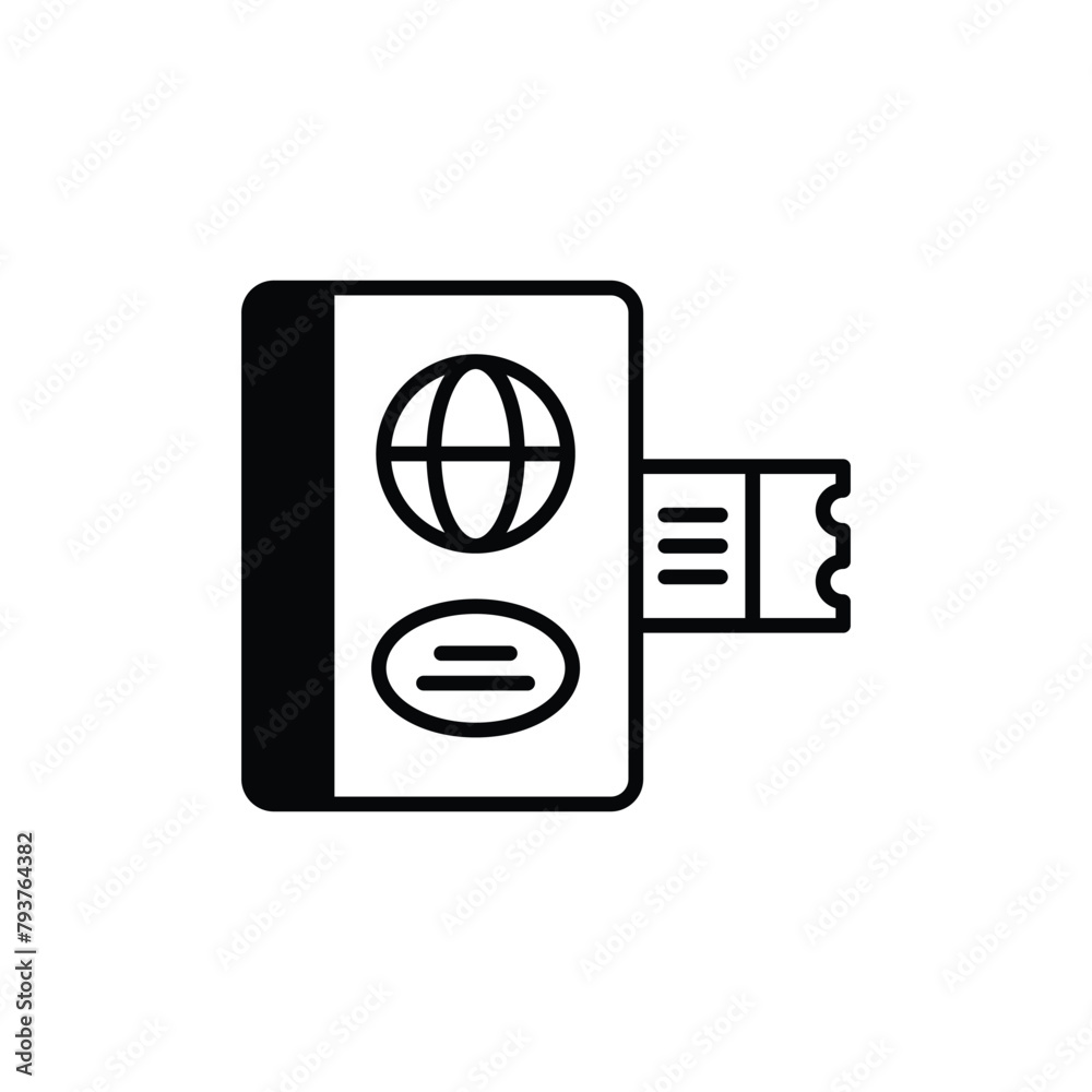 Passport icon design with white background stock illustration Passport icon design with white background stock illustration