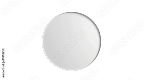 Photorealistic Circle Paper Sticker on the transparent background, PNG Format
