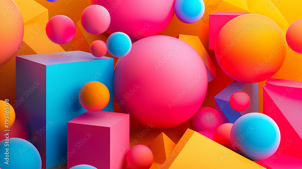 3D abstract background with geometric shapes like cubes
