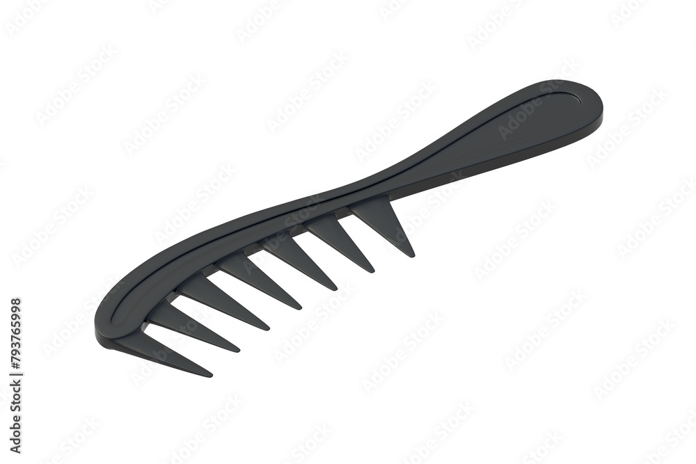One comb for hair isolated on white background. 3d render One comb for hair isolated on white background. 3d render