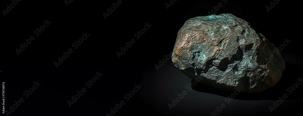 Npouite is a rare precious natural stone on a black background. AI generated. Header banner mockup with space. Npouite is a rare precious natural stone on a black background. AI generated. Header banner mockup with space.