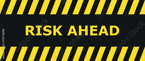 yellow road sign as a warning of risk ahead