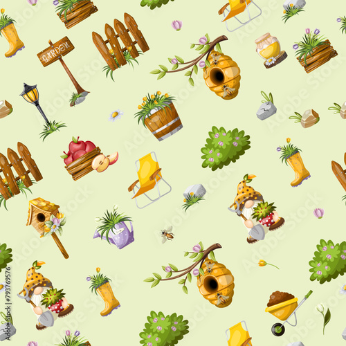 Seamless pattern decor for garden