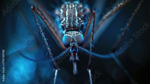 Macro Mosquito Marvel A Close-Up Encounter with Malaria, Aedes, and Dengue photo