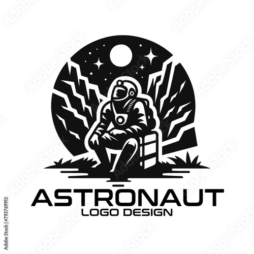 Astronaut Vector Logo Design