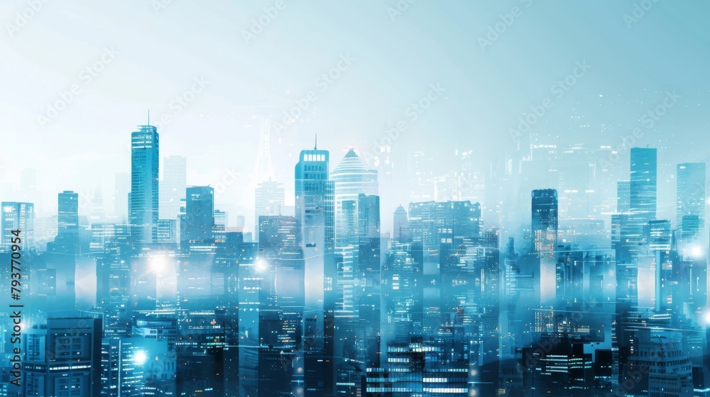 A futuristic city skyline symbolizing technological advancements and the evolution of modern business landscapes.