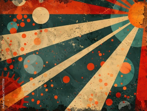 retro radial cartoon background