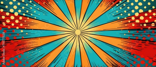 retro radial cartoon background