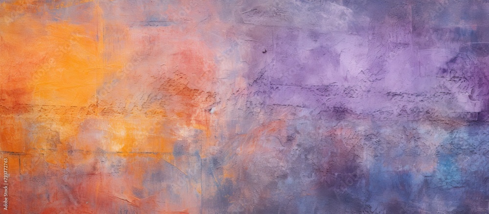 Abstract painting of purple and orange hues