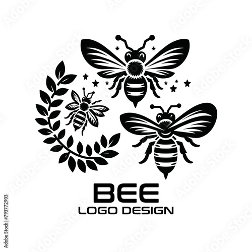 Bee Vector Logo Design 