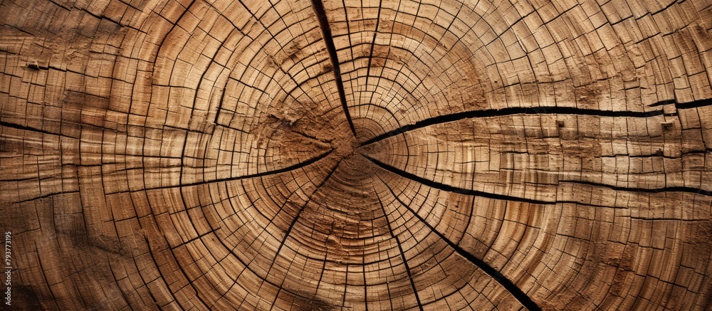 Fototapeta premium A tree trunk with visible growth rings